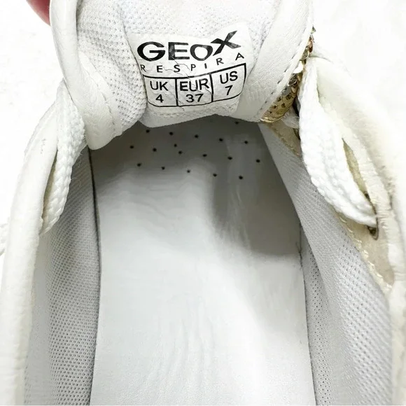 Geox Gold Sequin Tennis Shoes Size 7 - Picture 6 of 6